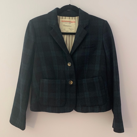 Anthropologie Jackets & Blazers - Anthropologie Black Watch Plaid Blazer